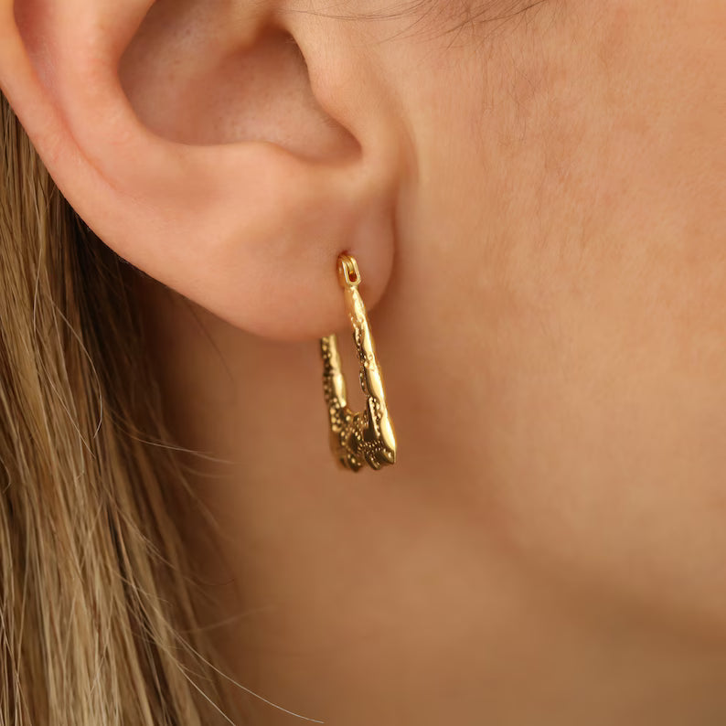 Textured Hoop Earring